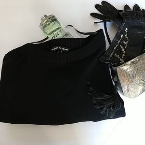 Cable & Gauge Black Sweater 3/4 Sleeves